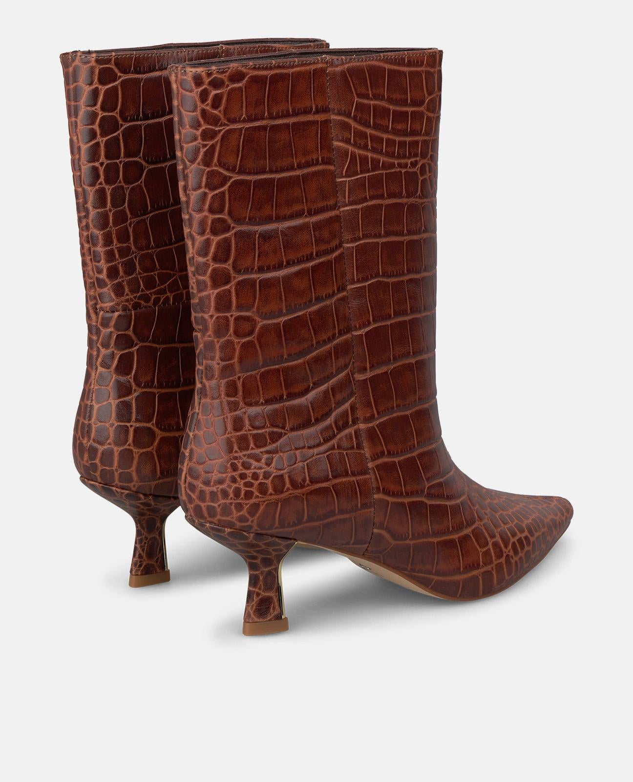 alma-en-pena-stiefelette-animal-print-leder-camel-spitz-5-5-cm-trichterabsatz image 3