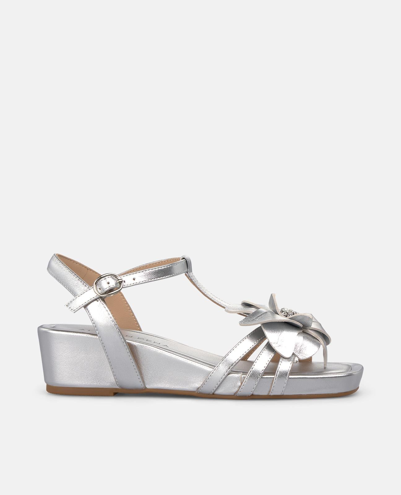 alma-en-pena-wedge-sandals-floral-keilsandale-silber image 1