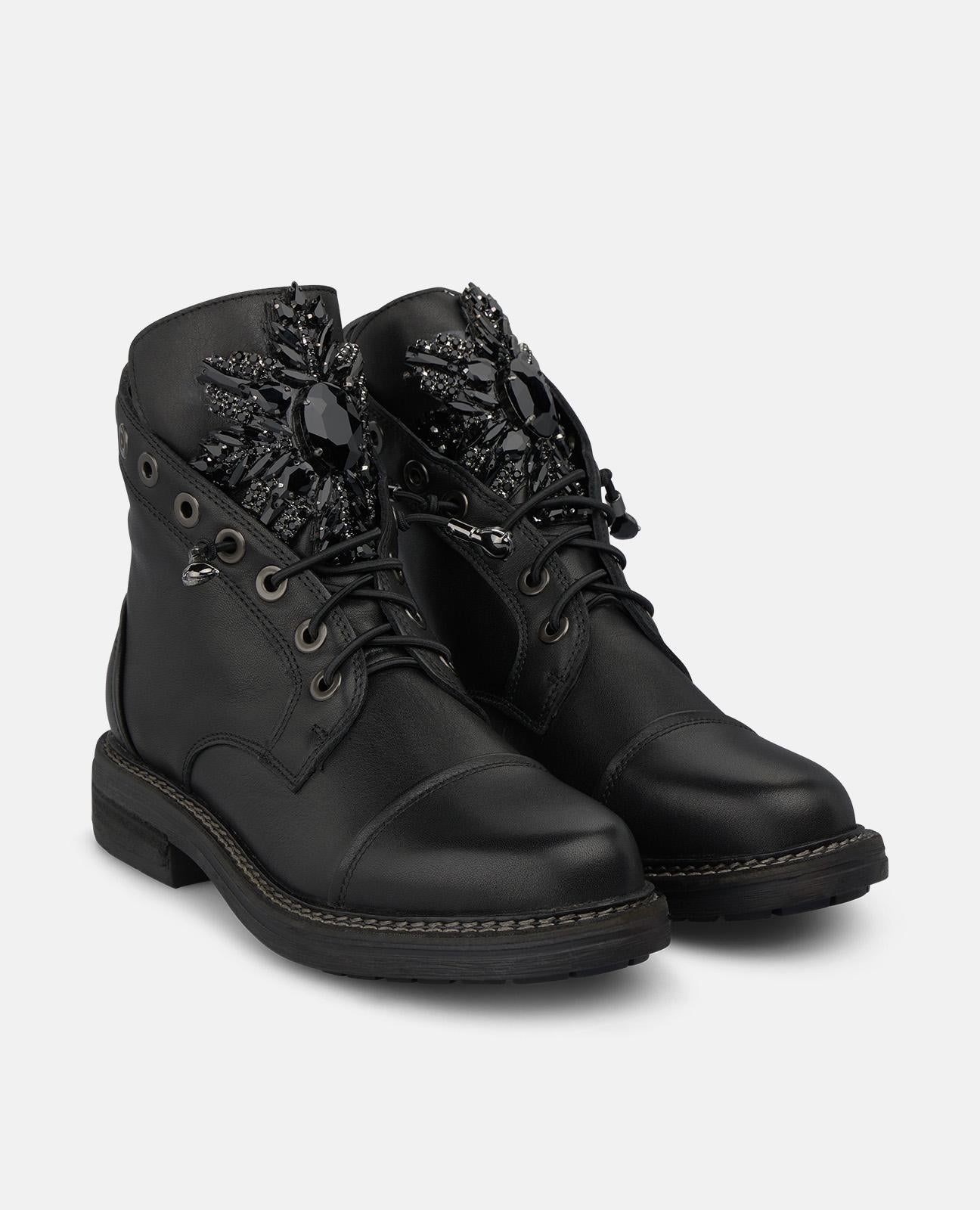 alma-en-pena-leather-military-ankle-boots-leder-stiefelette-schwarz image 2
