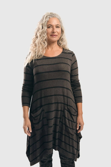 alembika-linear-tunic-top-black-brown-langarmtunika image 4