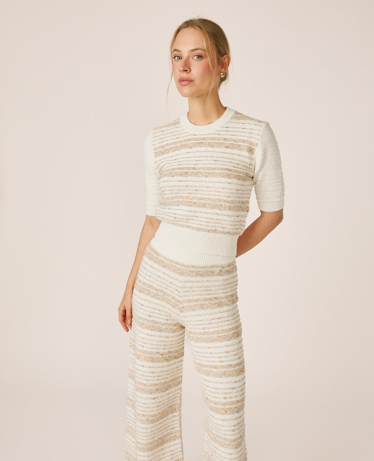 alma-en-pena-top-striped-top-streifen-top-beige image 2