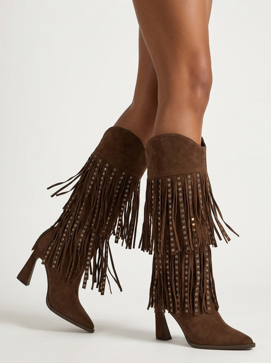 alma-en-pena-cowboystiefel-wildleder-fransen-camel-9-cm image 5