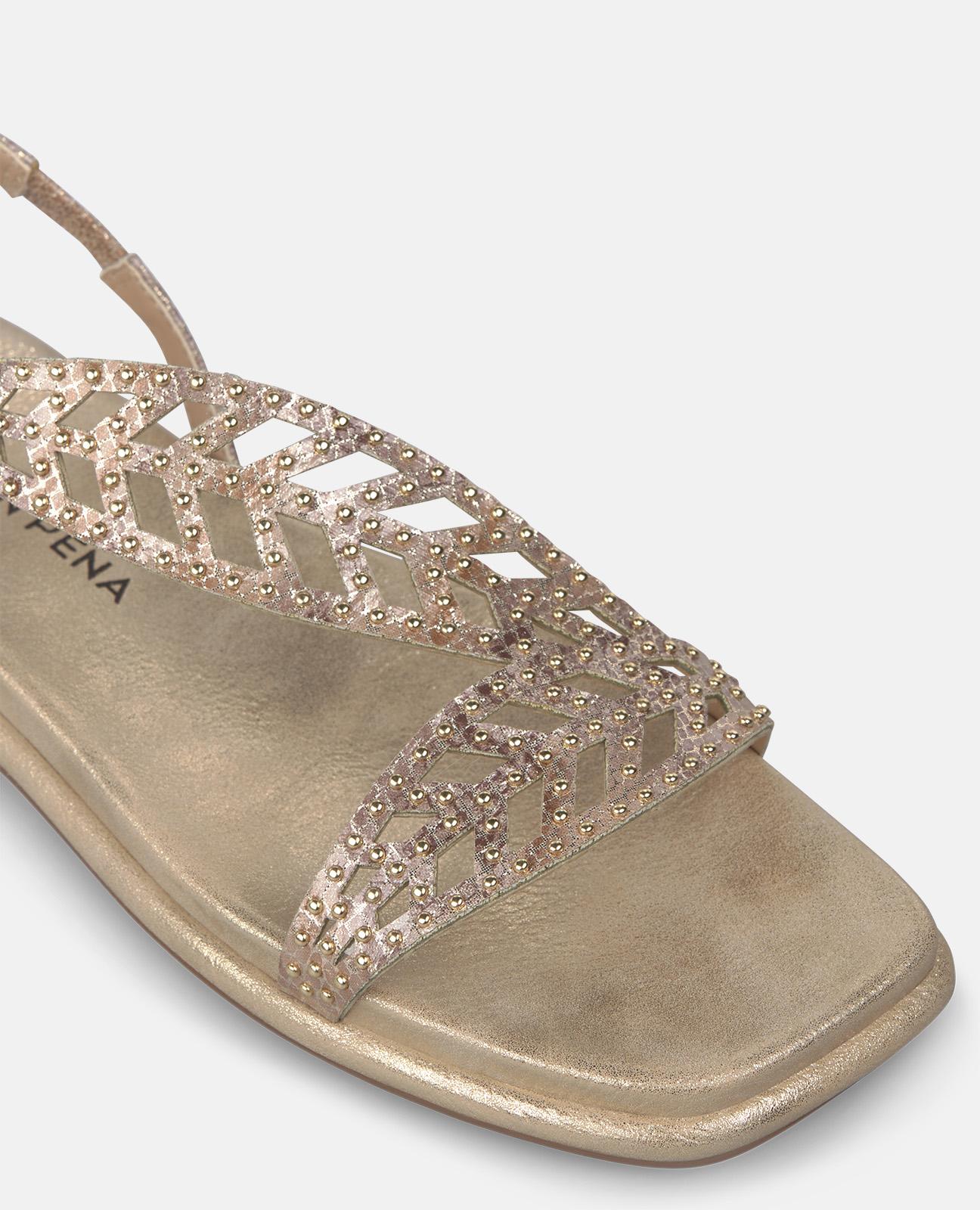 alma-en-pena-flat-sandal-flache-sandale-camel-mit-blatt-stickerei-2-cm image 4