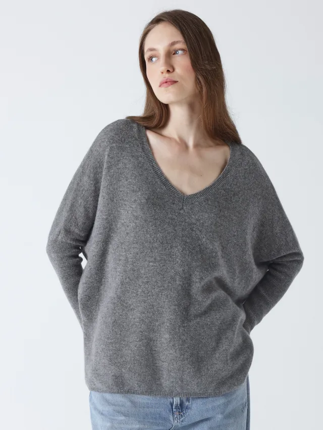 absolut-camille-damen-kaschmir-poncho-v-ausschnitt-grau image 1