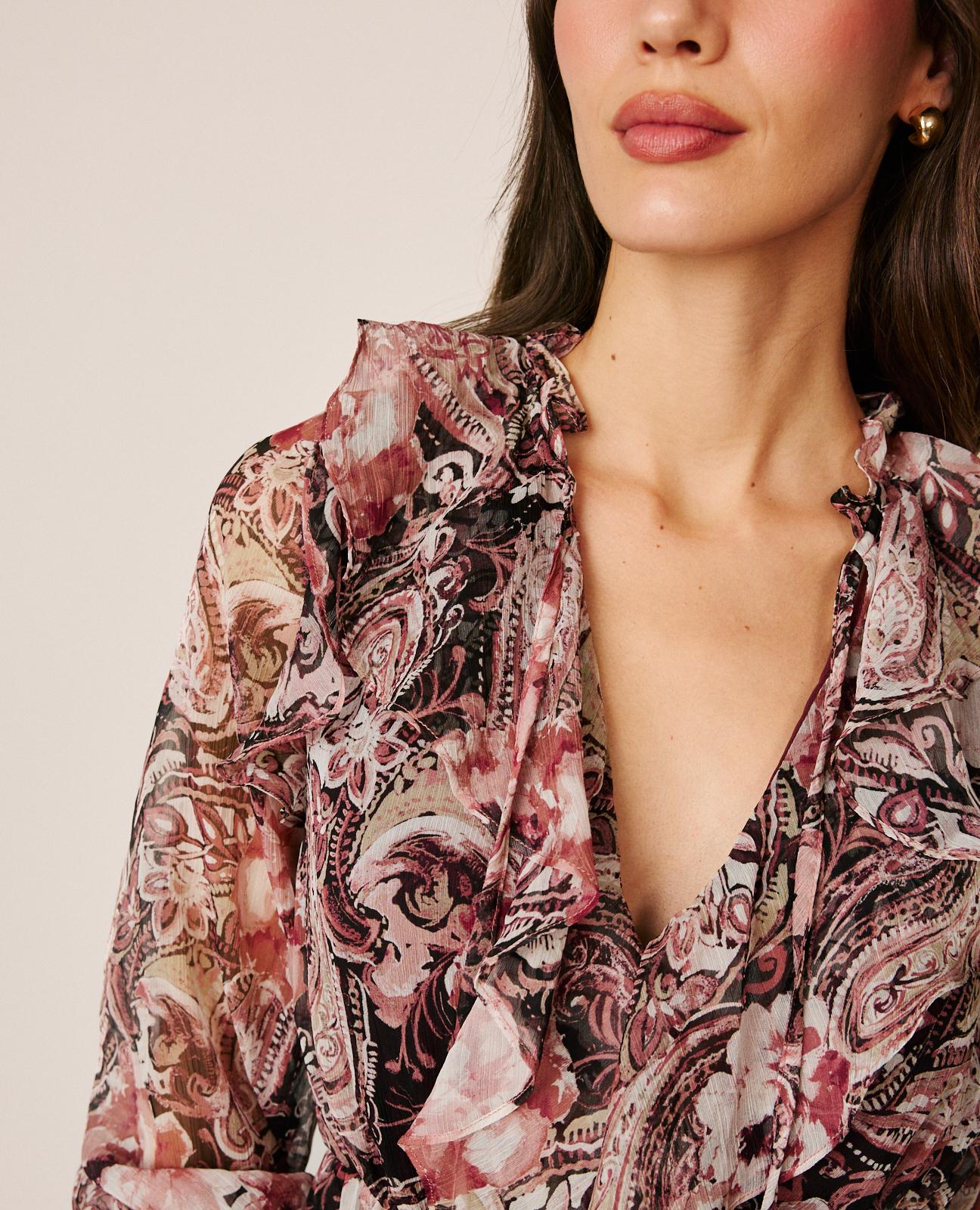 alma-en-pena-floral-chiffon-midi-dress-midi-kleid-rosa image 5