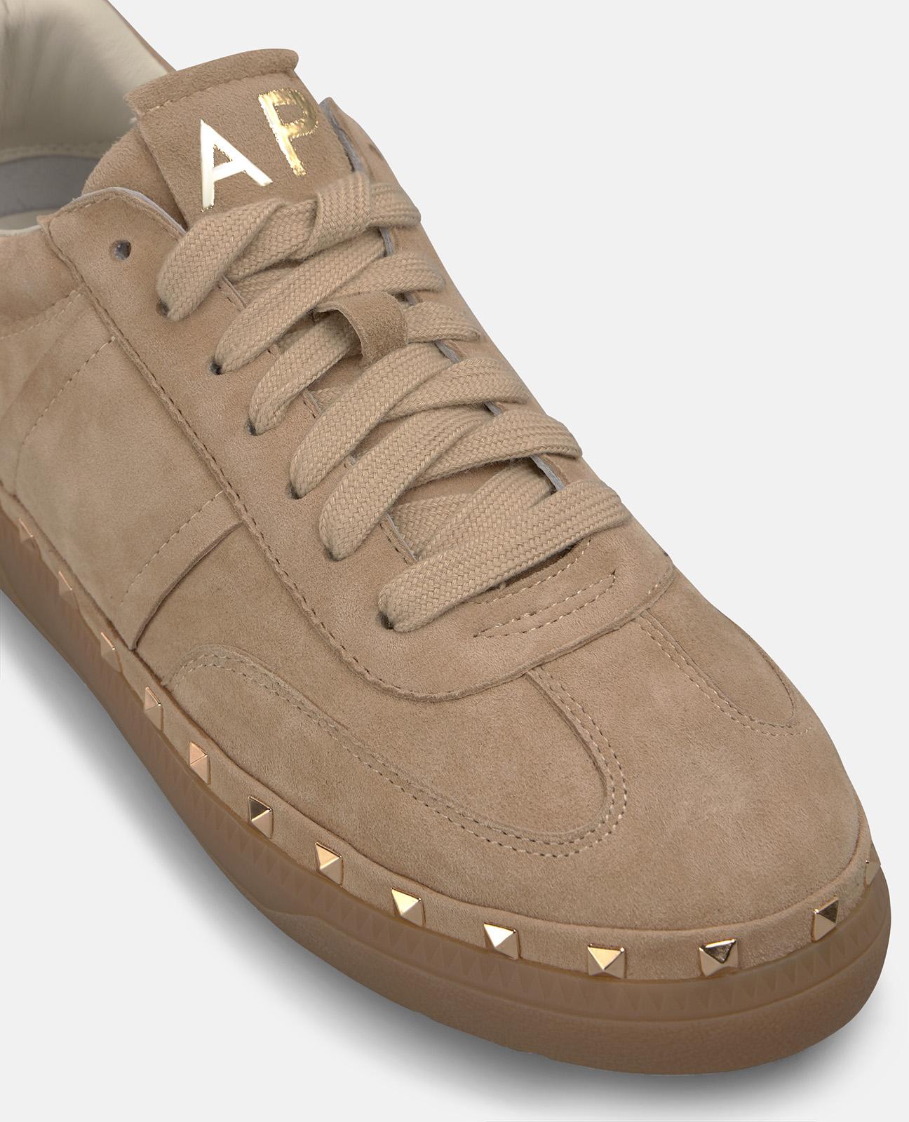 alma-en-pena-sneaker-mit-metallic-nieten-damen-freizeit-sneaker-beige-2-5-cm image 4