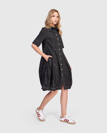alembika-barb-denim-shirtdress-cocoon-hemdkleid-schwarz image 4
