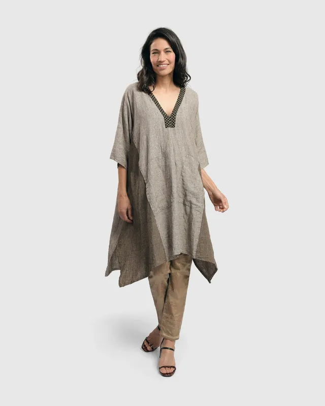 alembika-cool-breeze-caftan-tunic-dress-brown-kaftankleid image 1