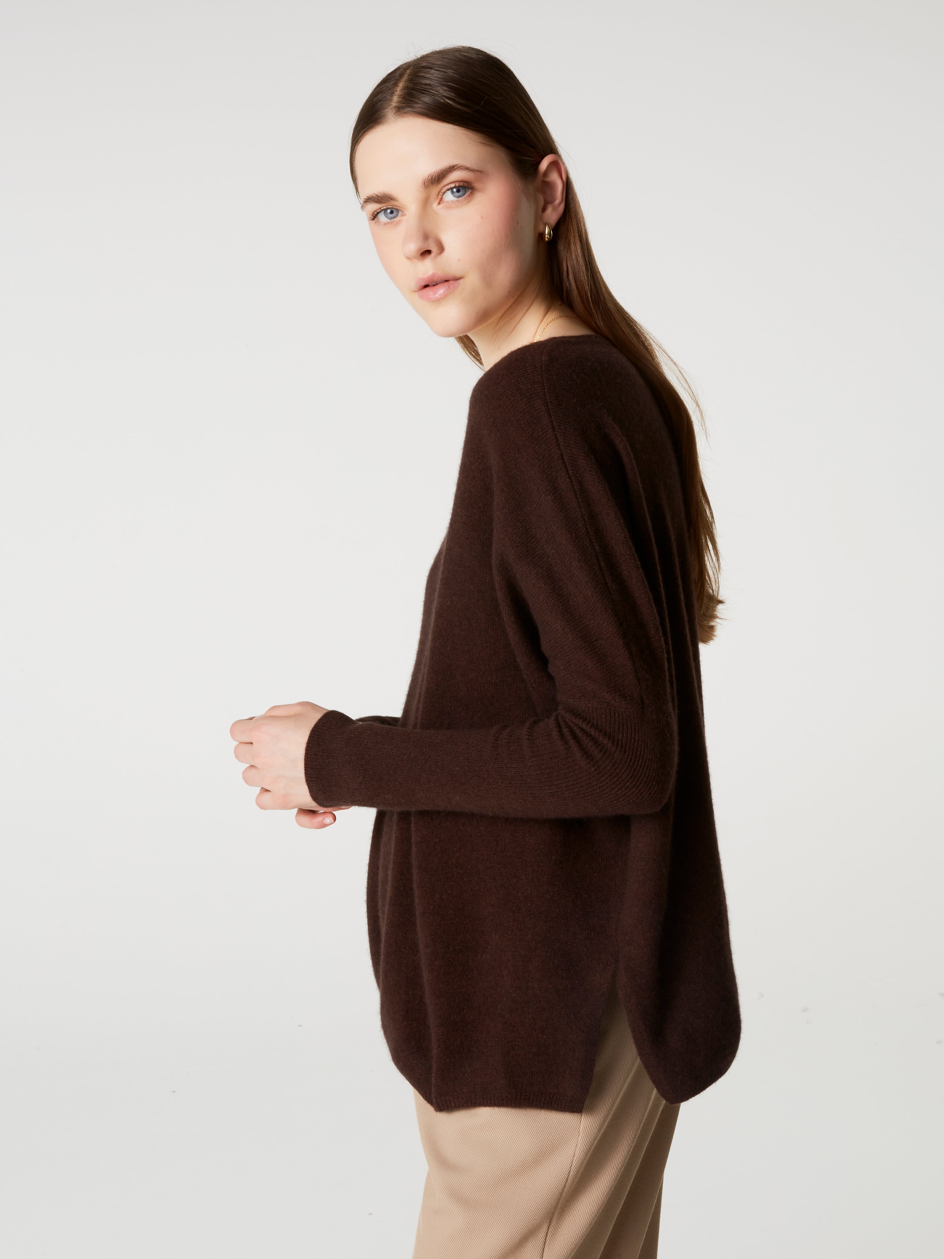 absolut-astrid-kaschmir-poncho-pullover-rundhals-braun image 3