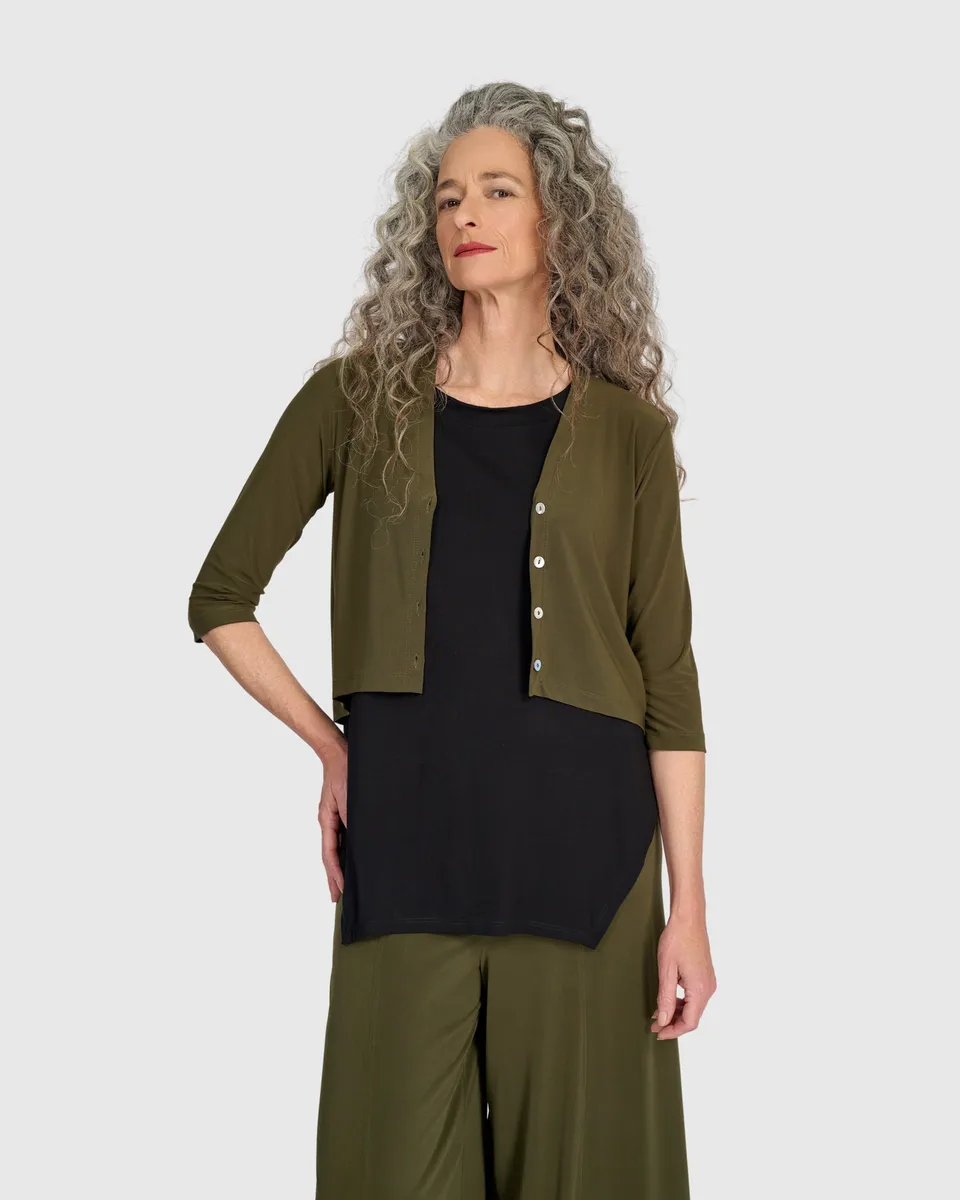 alembika-essential-slinky-cropped-cardigan-jacke-khaki image 1