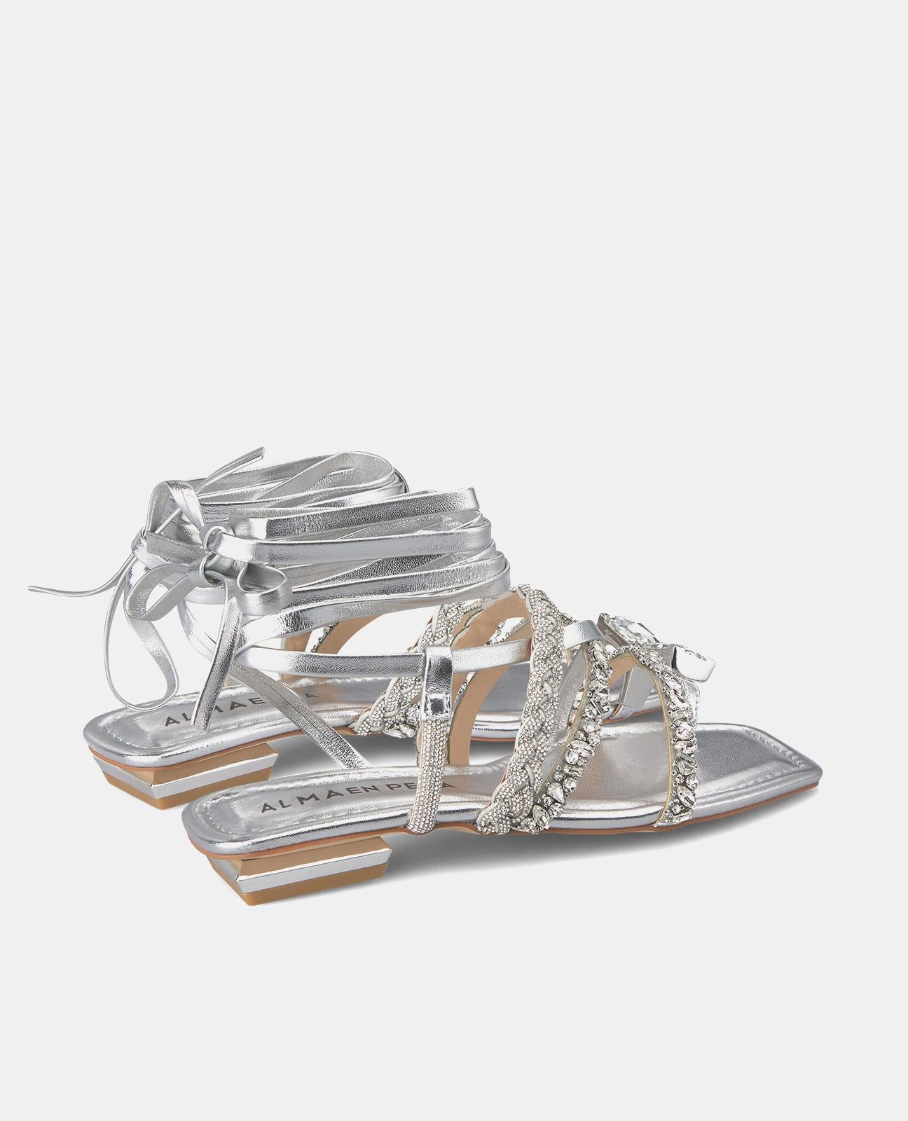 alma-en-pena-flache-knoten-sandale-silber-griechischer-stil-square-toe-1-5-cm-ab image 3
