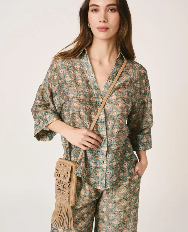 alma-en-pena-short-sleeved-shirt-kurzarm-bluse-geometrie-print image 1