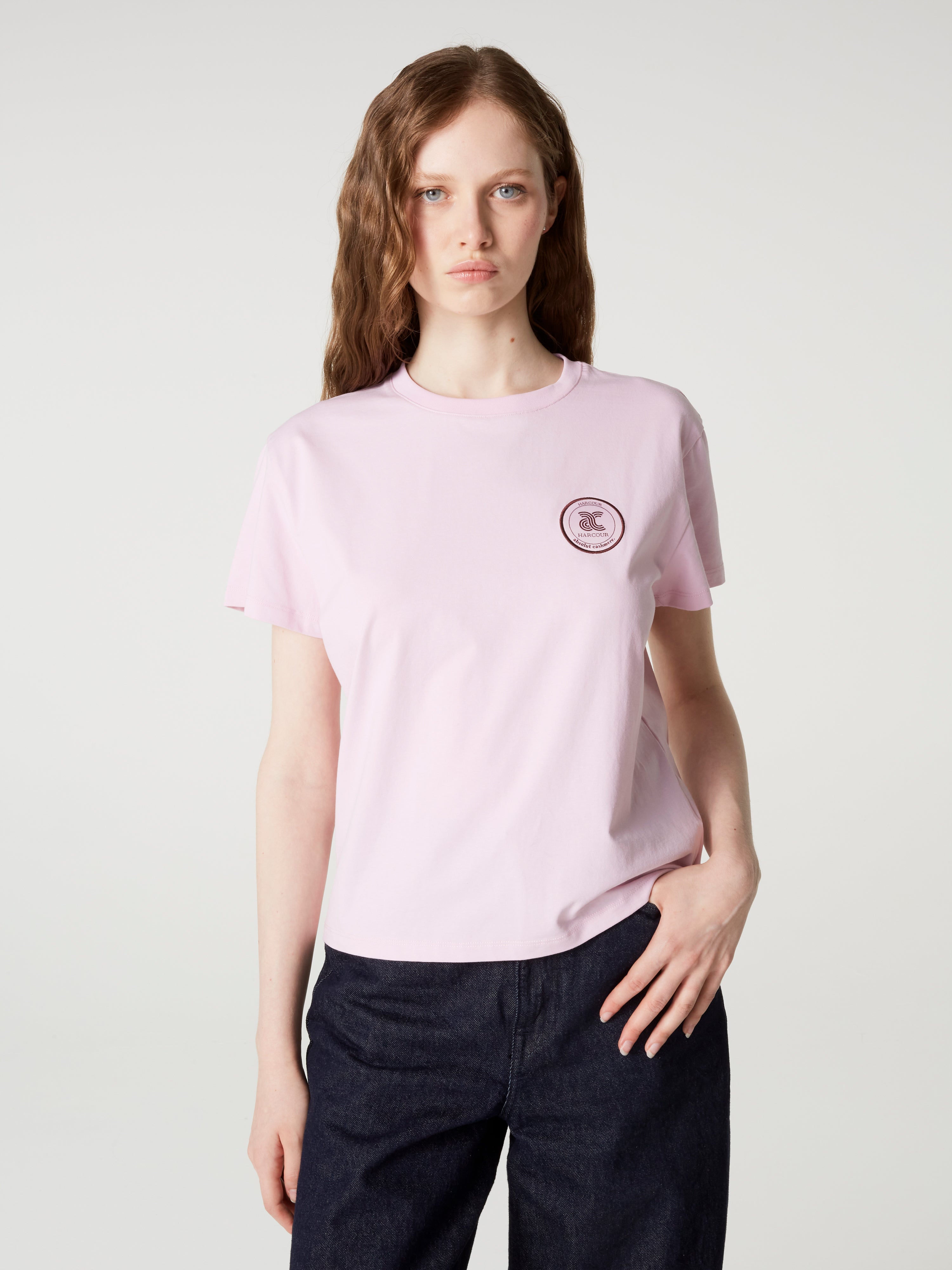 absolut-paddock-t-shirt-damen-rundhals-baby-pink-baumwolle image 1