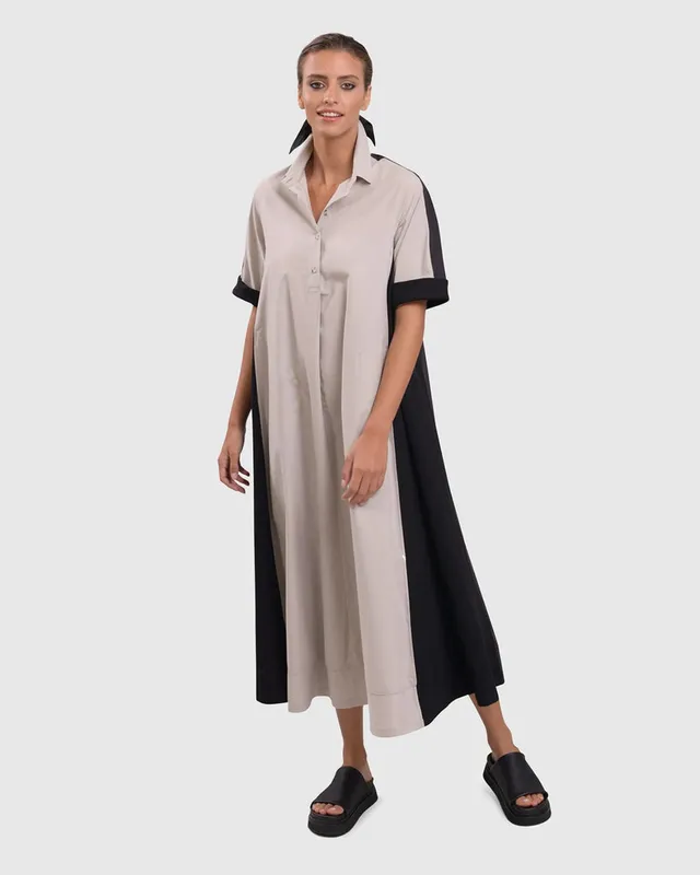 alembika-urban-trapeze-maxi-kleid-baumwolle image 1