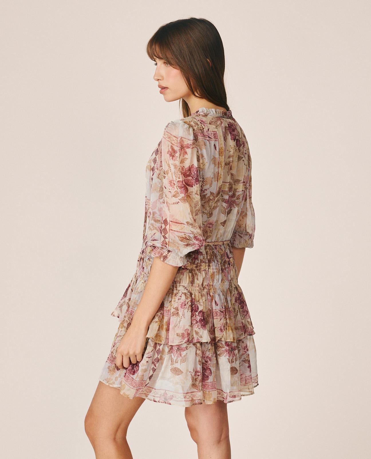 alma-en-pena-floral-print-chiffon-mini-dress-minikleid-rosa image 6