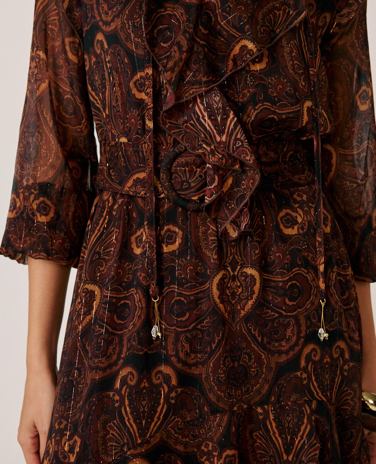 alma-en-pena-chiffon-midikleid-paisley-braun-mit-r-schen image 5