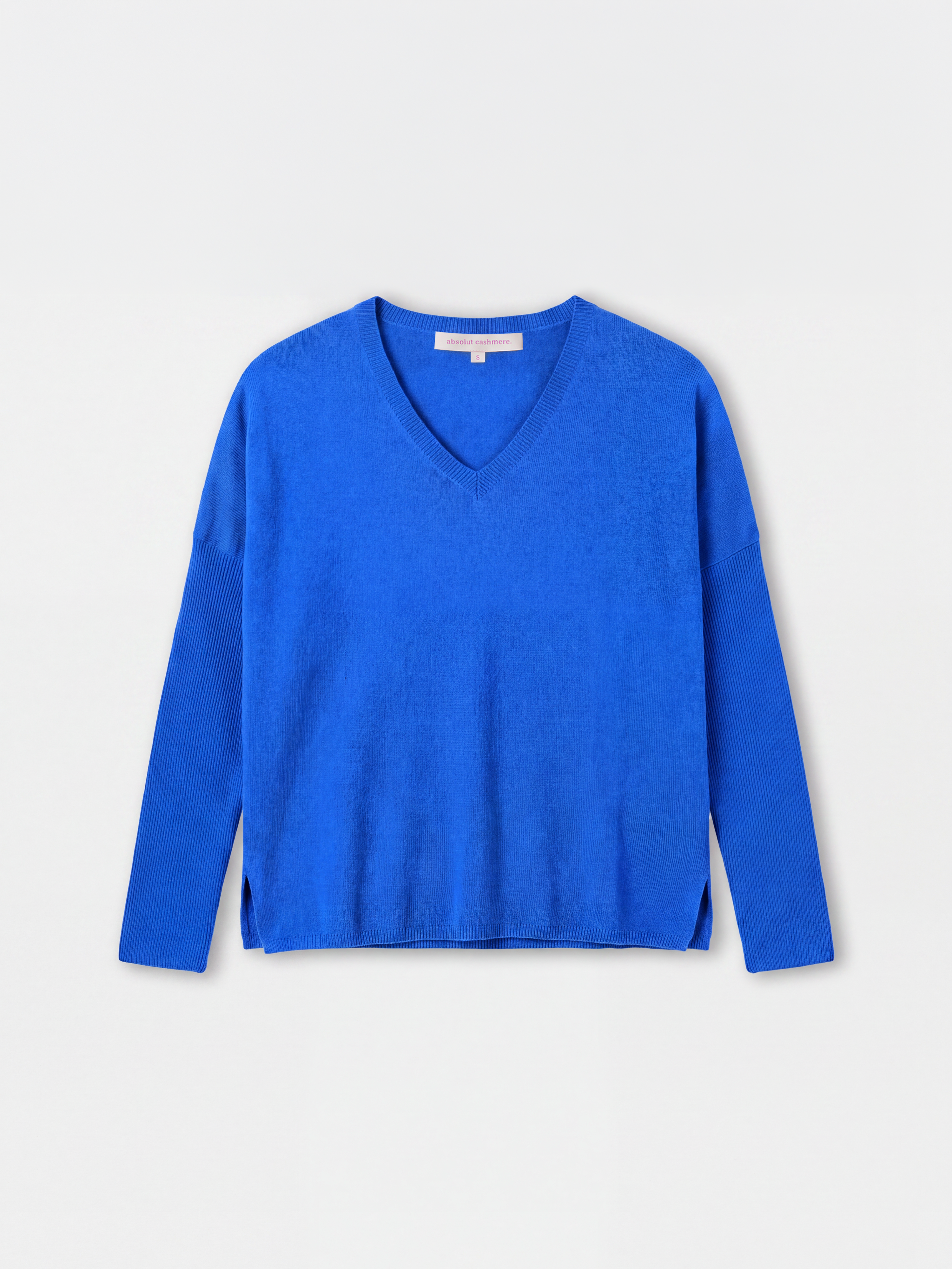 absolut-camille-poncho-pull-damen-100-kaschmir-2-f-dig-v-ausschnitt-kobaltblau image 1