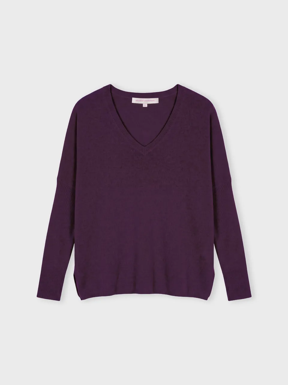absolut-camille-damen-kaschmir-pull-poncho-mit-v-ausschnitt-heather-plum image 1