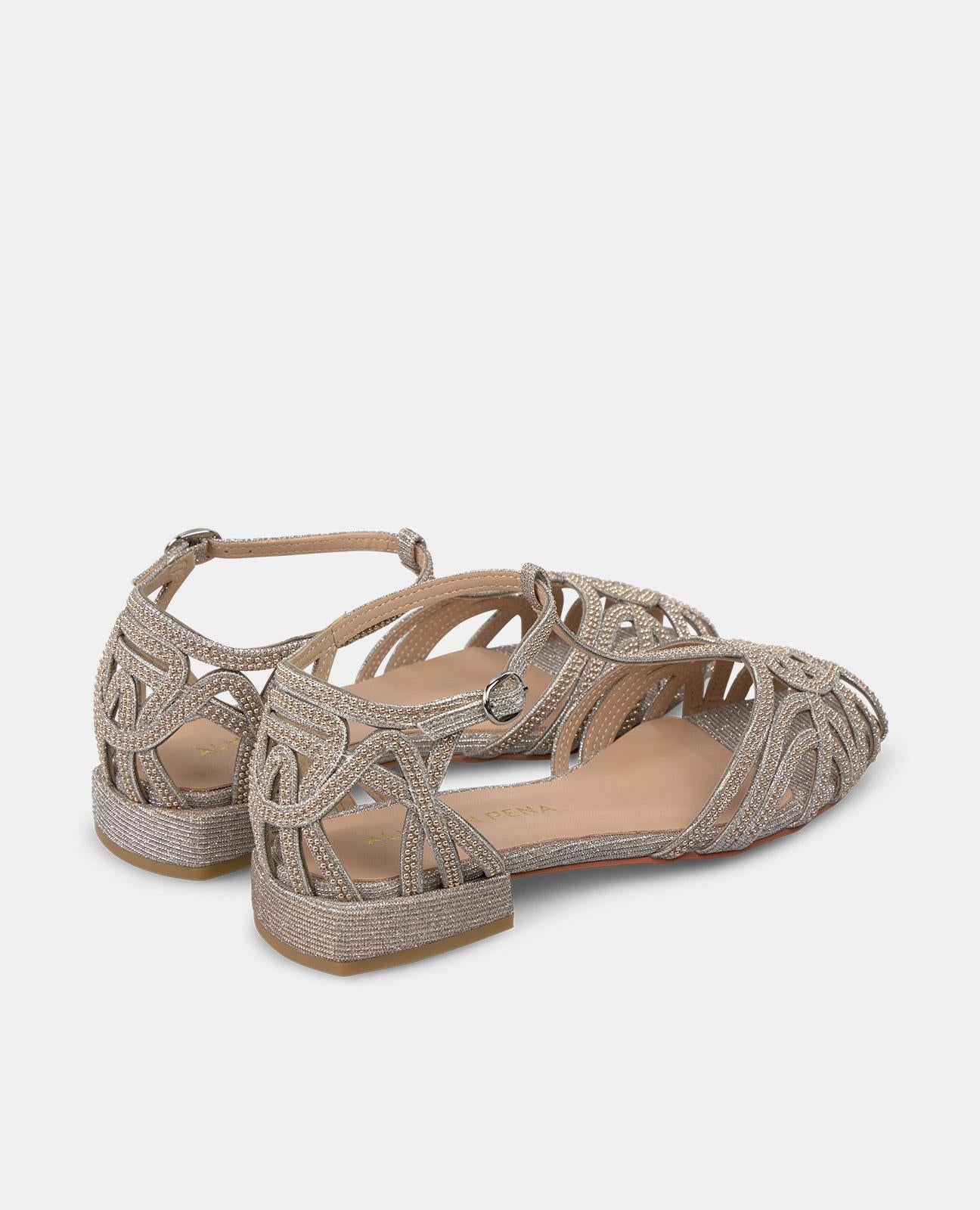 alma-en-pena-clogs-mit-strass-details-flache-krabben-sandale-bronze-2-3-cm image 3