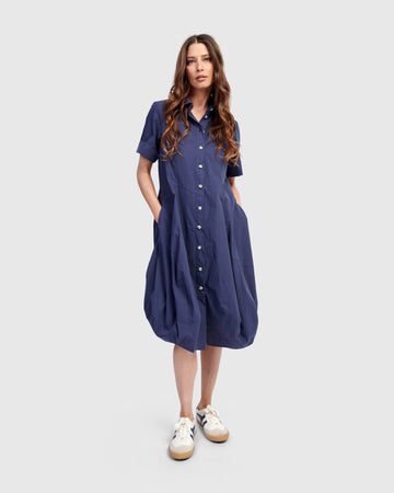 alembika-barb-cotton-shirtdress-damen-kleid-navy image 5