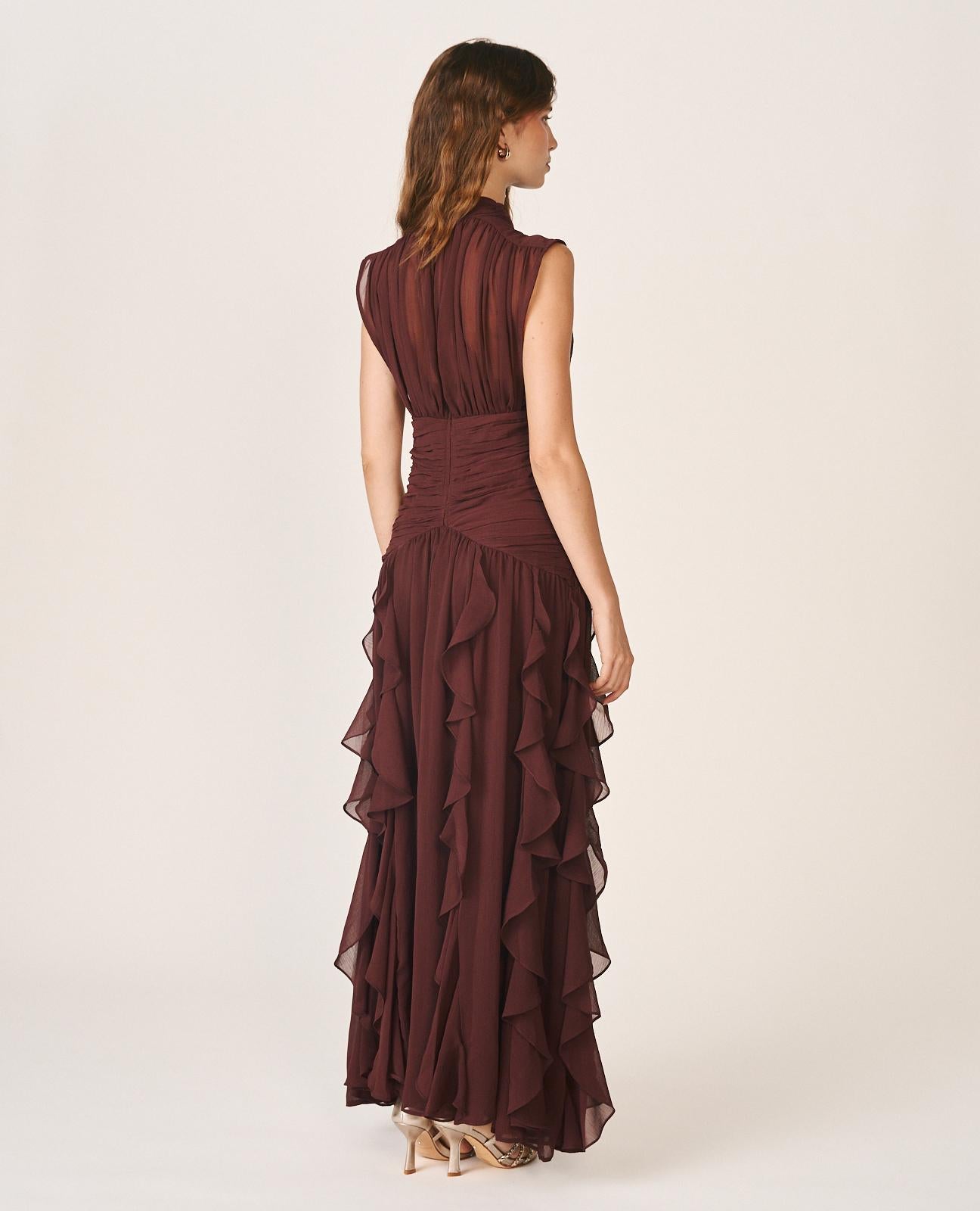 alma-en-pena-langes-kleid-mit-r-schen-braun-rmellos image 8
