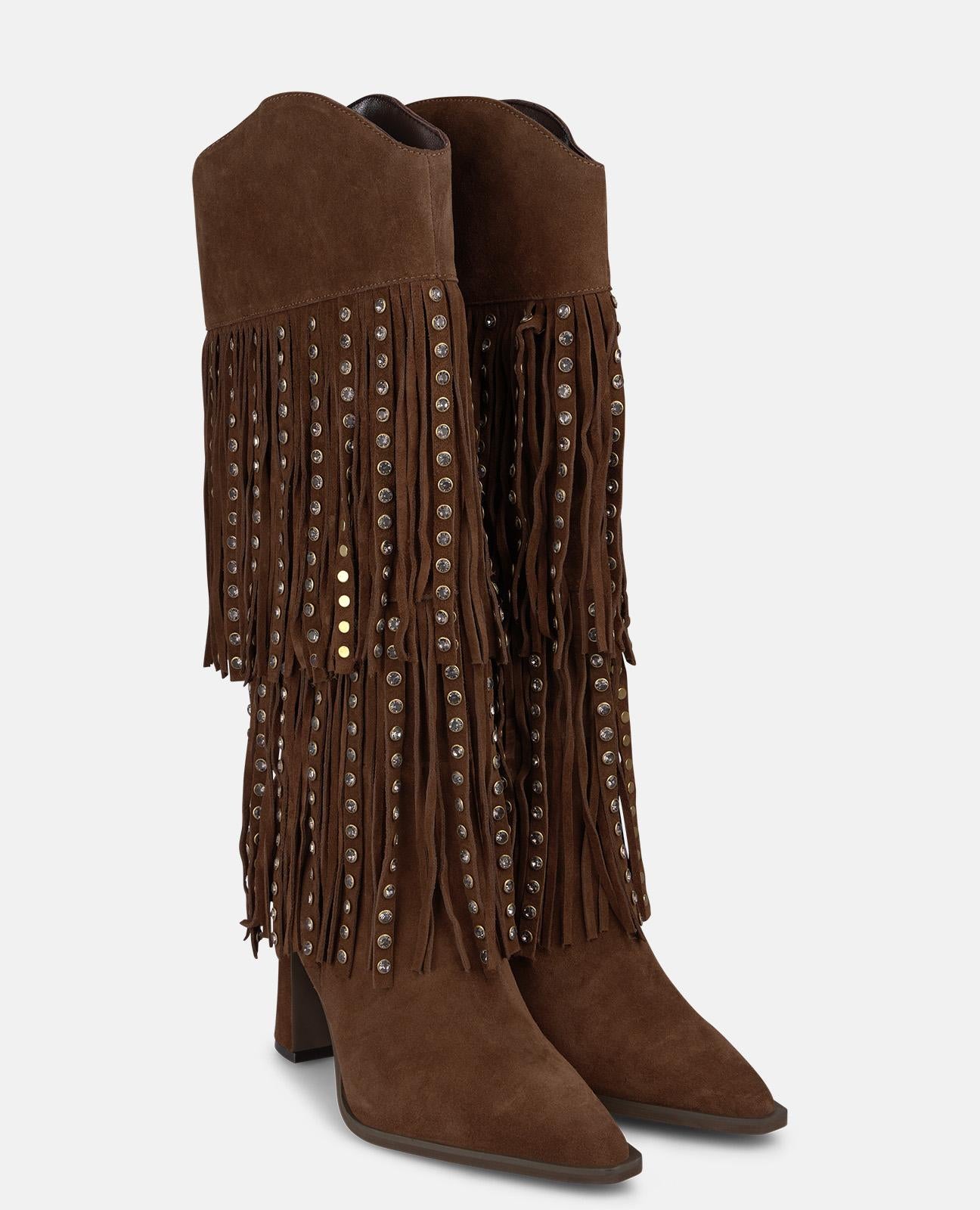 alma-en-pena-cowboystiefel-wildleder-fransen-camel-9-cm image 2