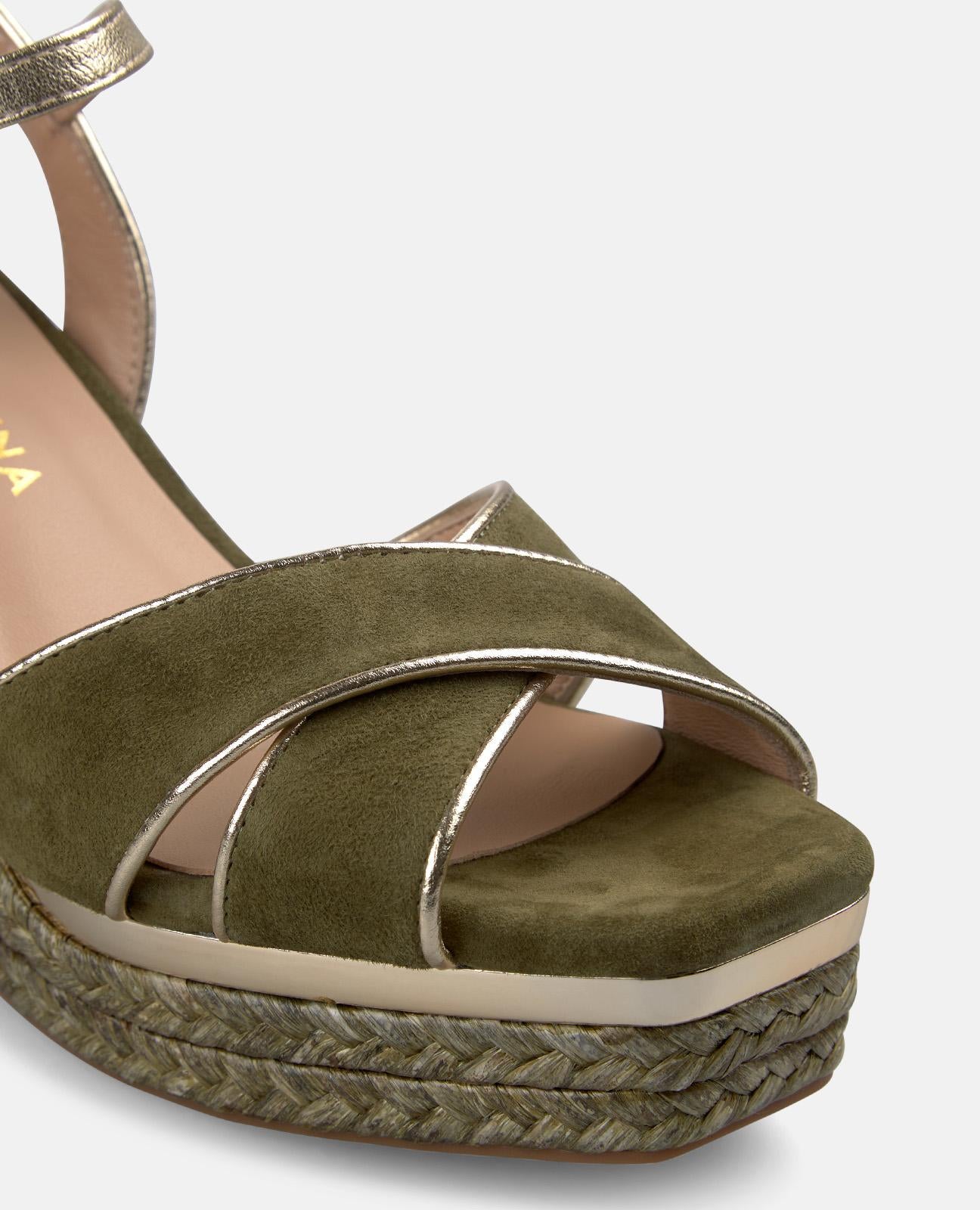 alma-en-pena-double-crossed-strap-esparto-keilsandale-9-5-cm-khaki image 4