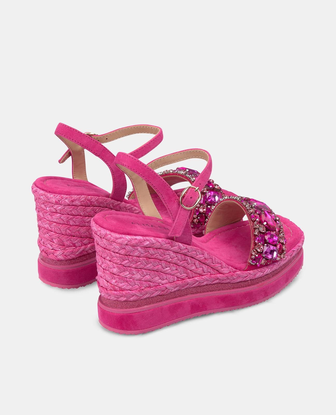 alma-en-pena-keilsandalette-mit-strass-und-plateau-fuchsia image 3