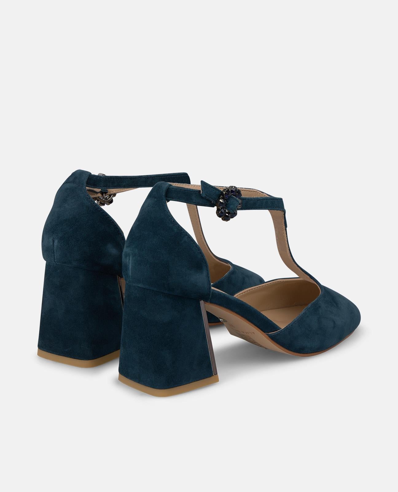 alma-en-pena-suede-lodge-pumps-blau-7-cm-blockabsatz image 3