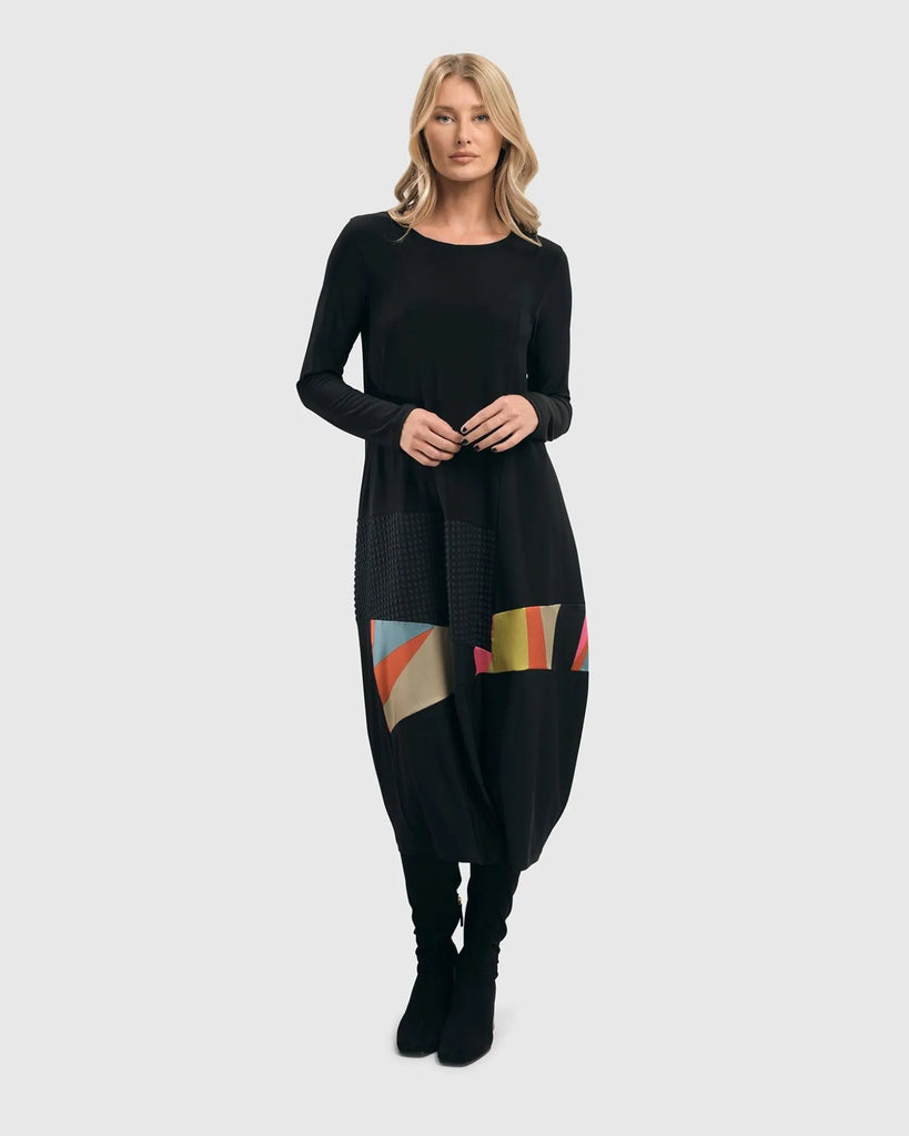 alembika-abstract-mix-media-cocoon-dress-7ed634a-multi image 1