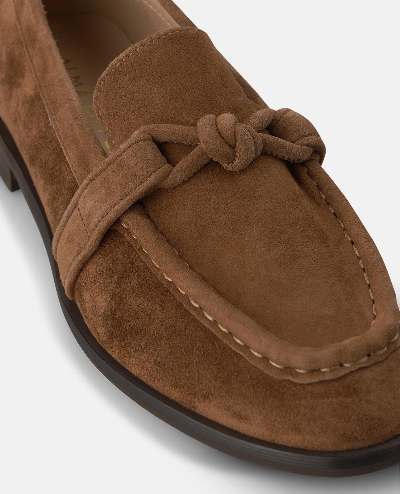 alma-en-pena-leather-loafer-mit-schleife-mokassin-camel image 4