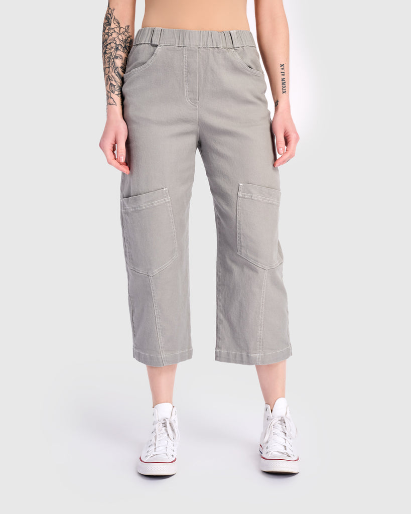 alembika-twill-palma-capri-hose-grau-barrel-cropped image 1