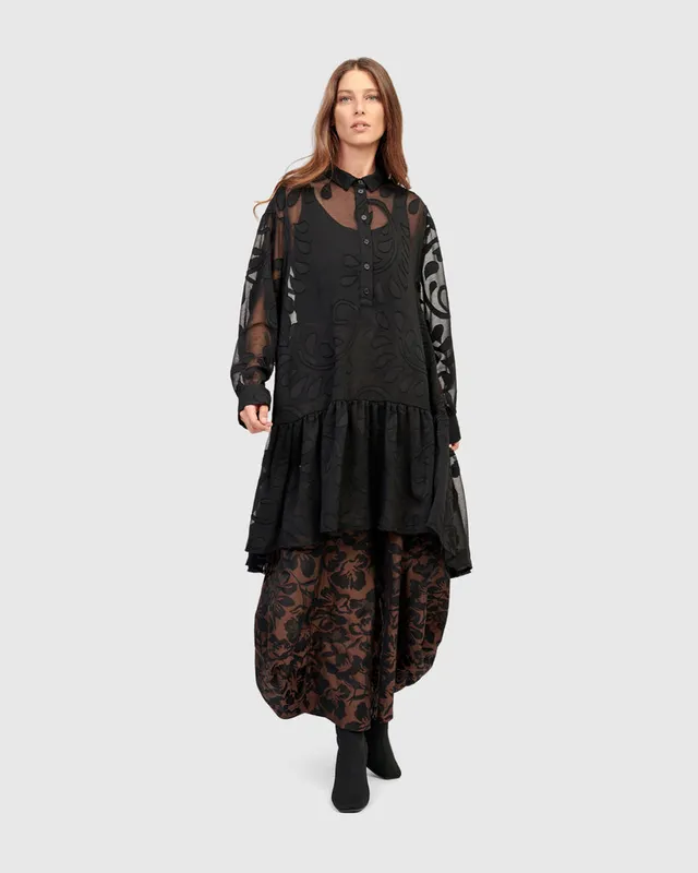 alembika-negroni-babydoll-top-black-sheer-blusen-top-mit-slip image 1