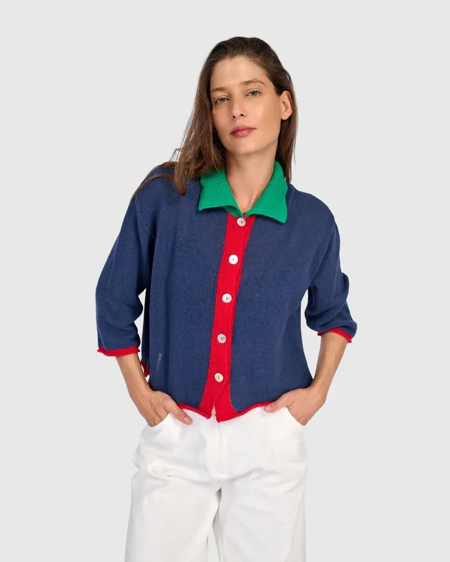 alembika-coco-cardigan-navy-mix-cropped image 1