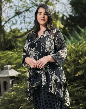 alembika-floral-chiffon-tunikbluse-multi-ecru-schwarz image 4