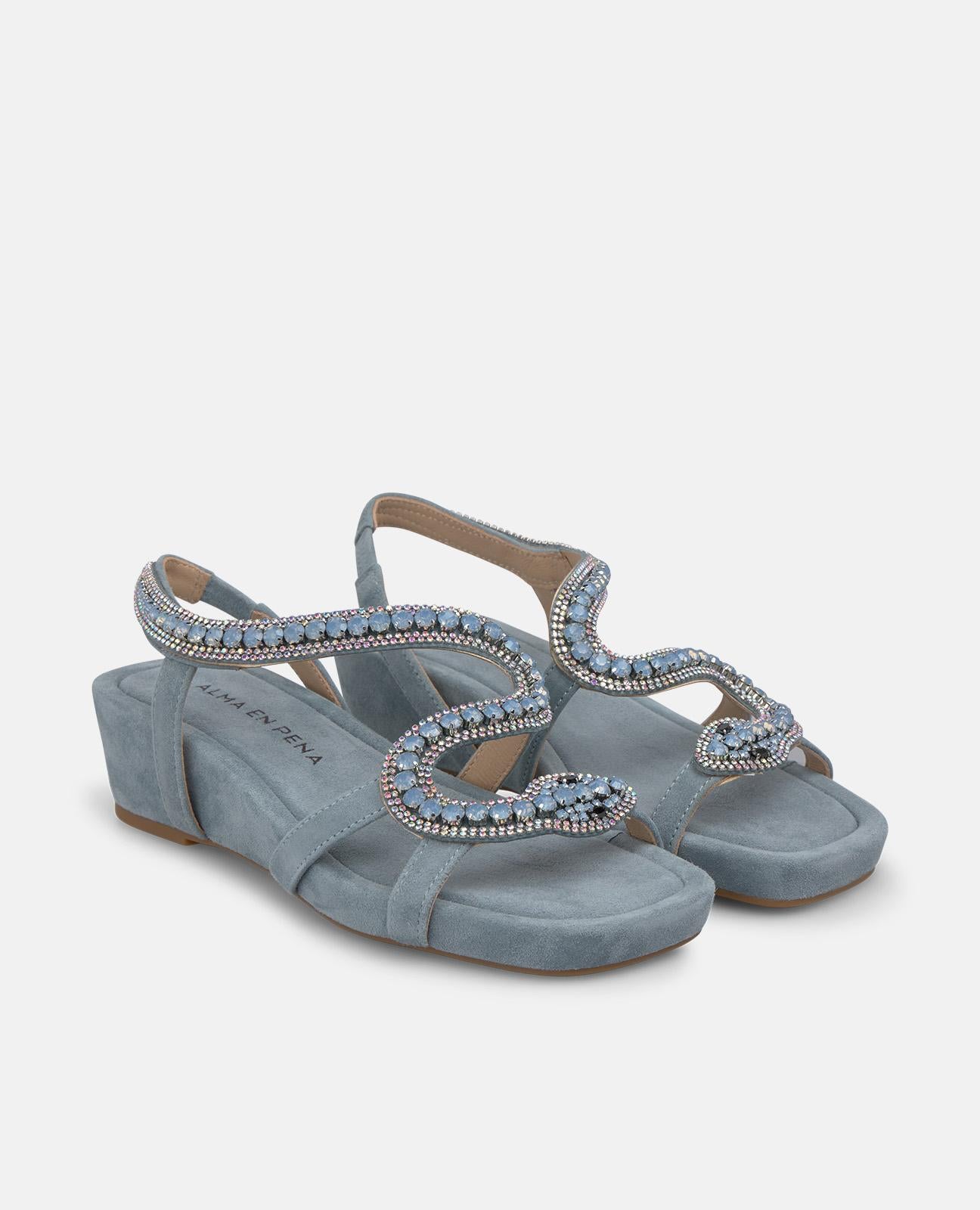 alma-en-pena-keilsandale-snake-blau-4-5-cm-plateau image 2