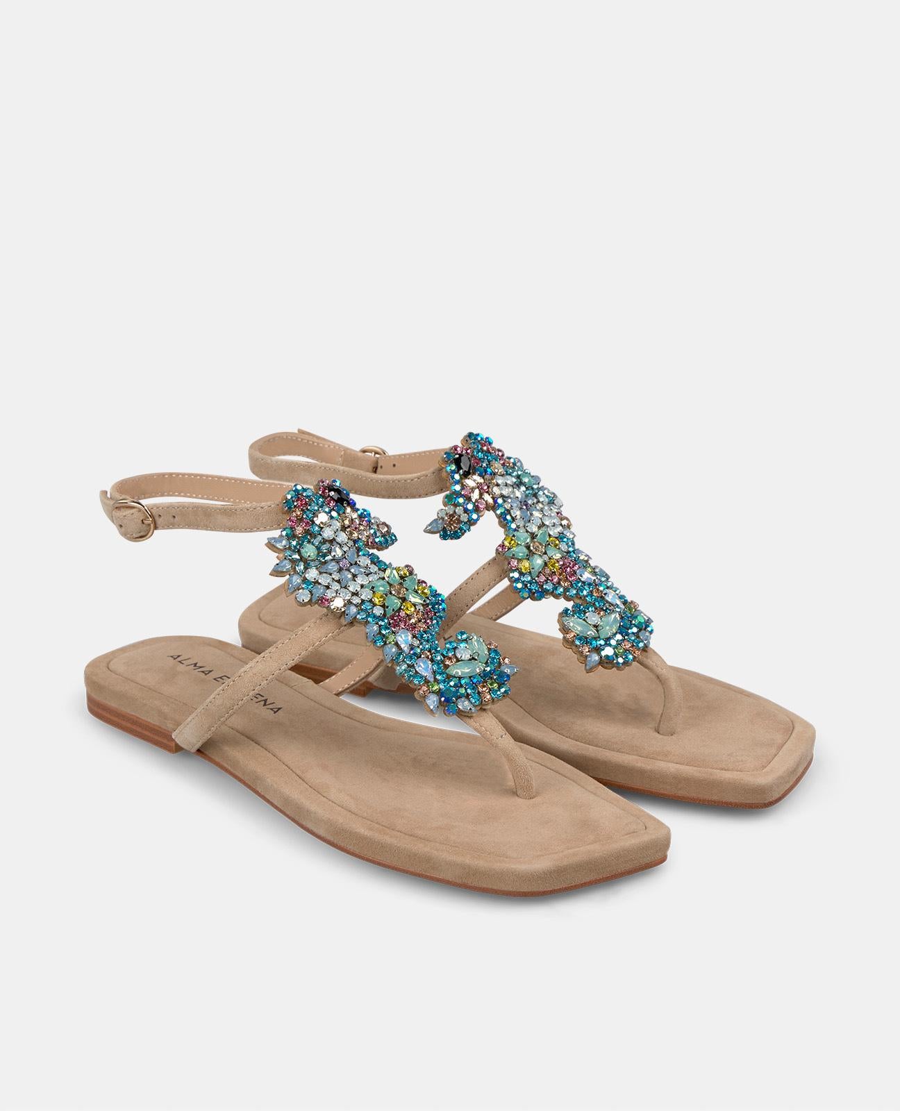 alma-en-pena-flache-sandale-sea-detail-mit-strass-1-cm image 2