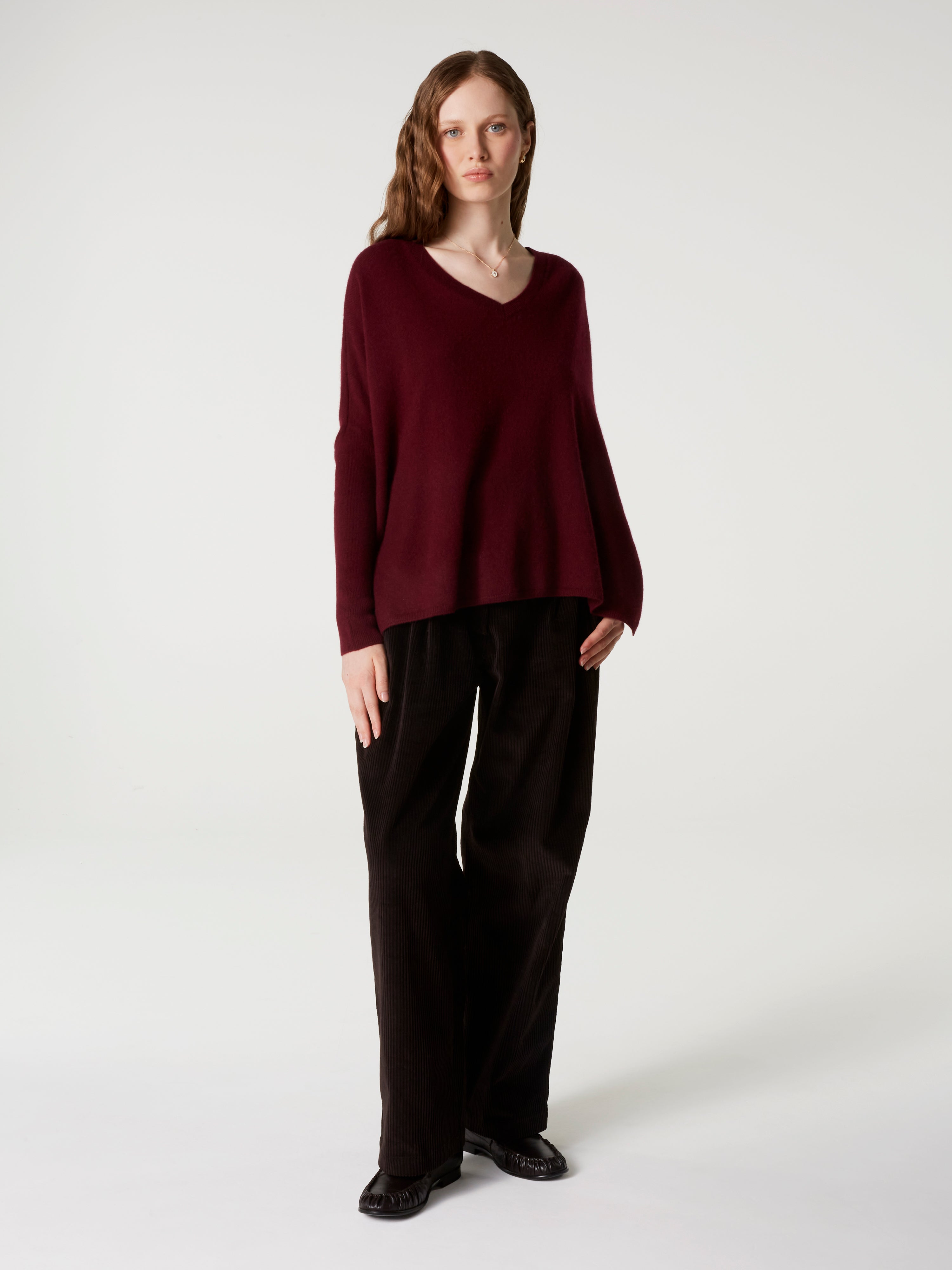 absolut-chloe-damen-kaschmir-pull-poncho-mit-kontraststreifen image 4