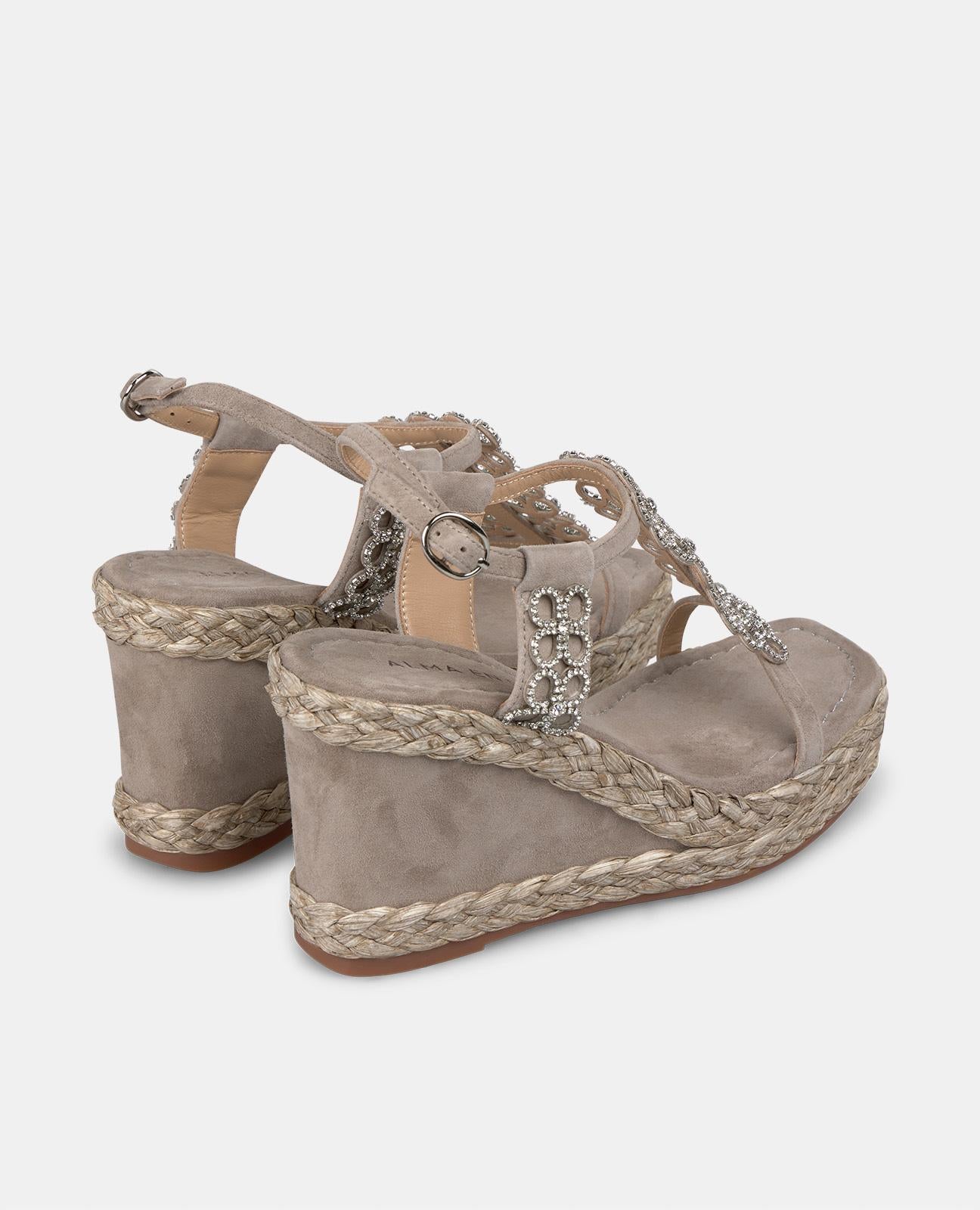 alma-en-pena-wedge-flowers-with-rhinestones-keilpantolette-braun-9-8-cm image 3