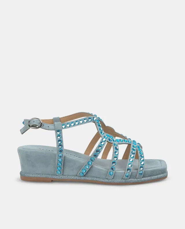 alma-en-pena-mittlere-keilsandalen-blau-mit-strass-5-cm image 1