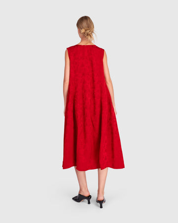 alembika-suzu-swing-kleid-red-jacquard image 5
