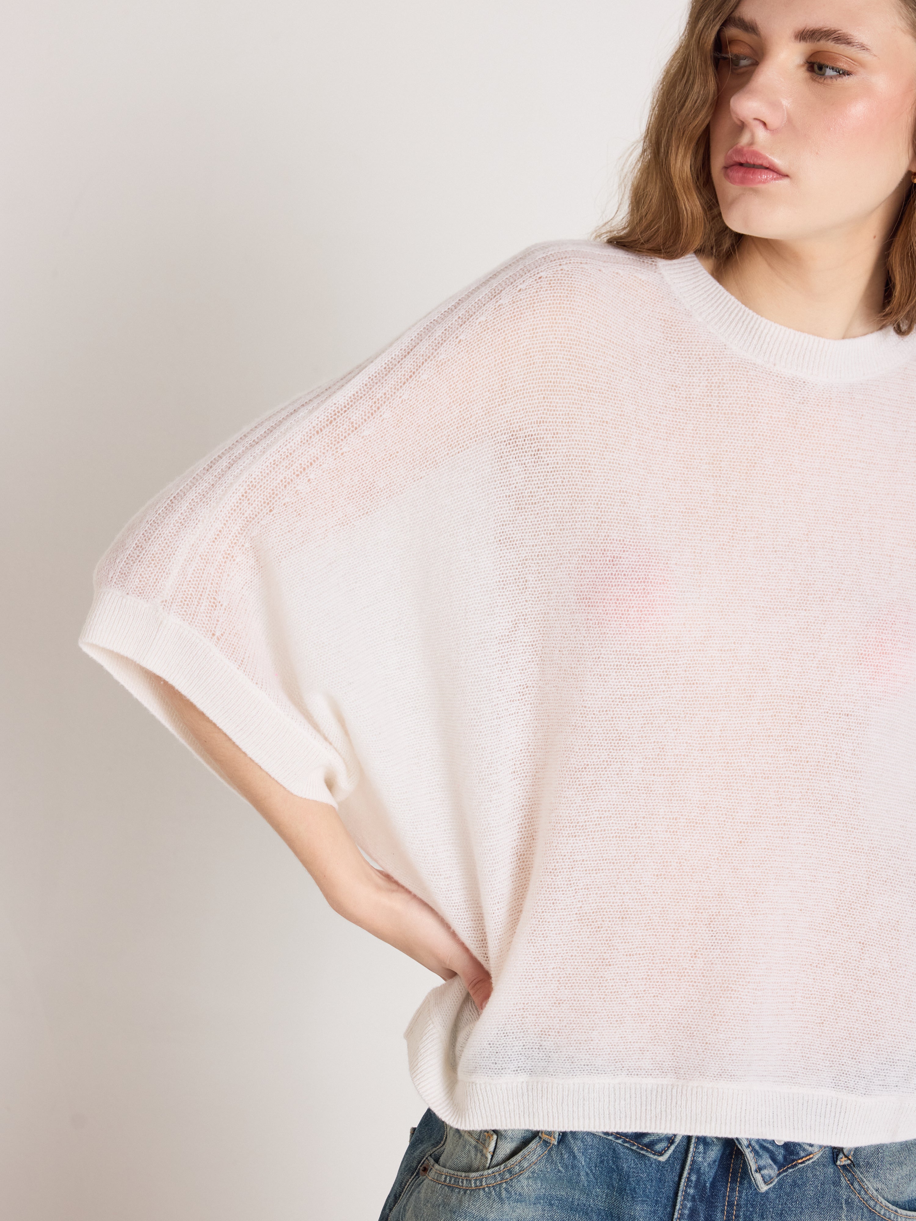 absolut-benedicta-damen-pullover-kaschmir-rundhals-oversize-fledermaus-wei image 6