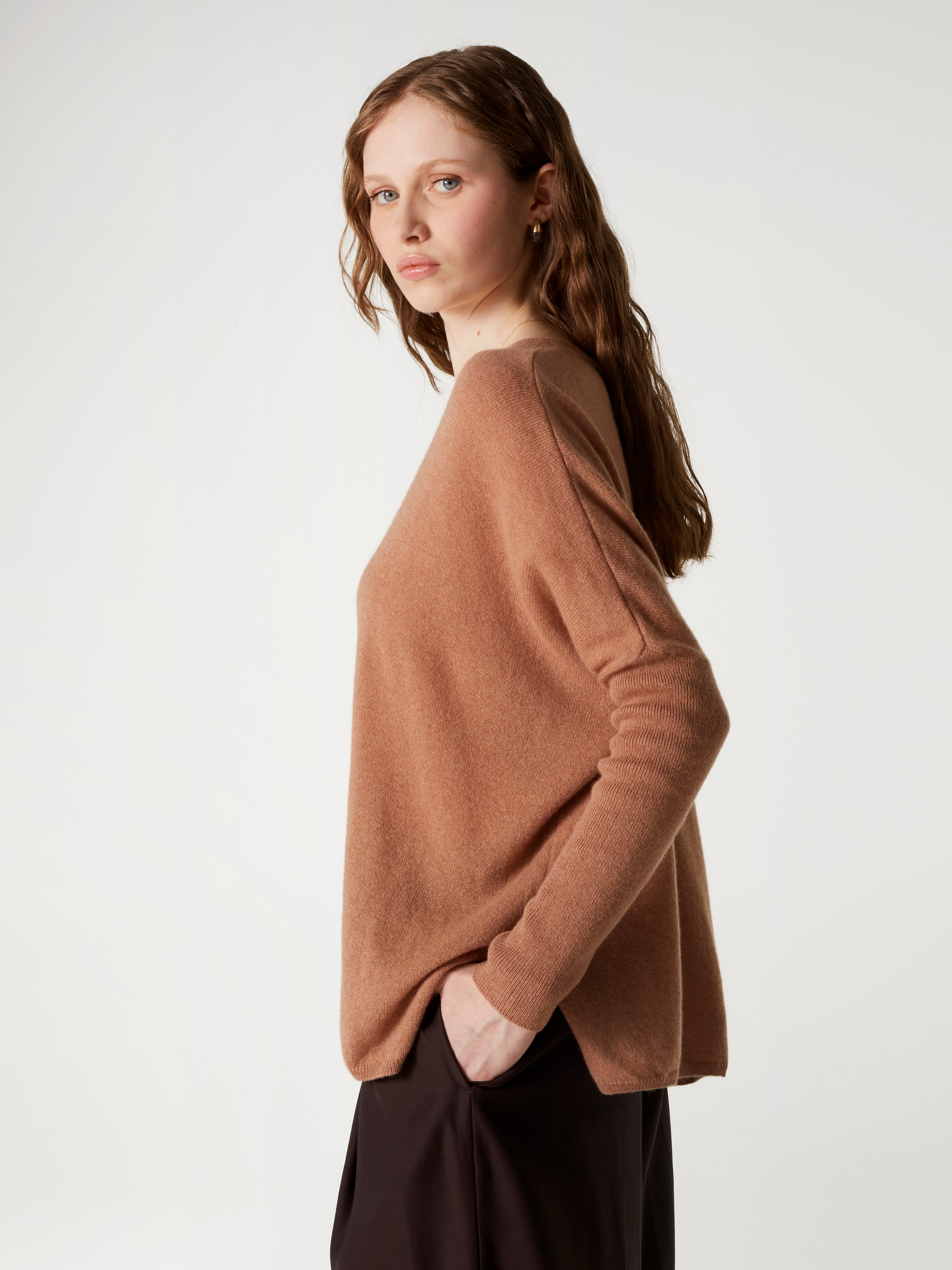 absolut-chloe-poncho-pullover-v-ausschnitt-kaschmir-braun-mix image 4
