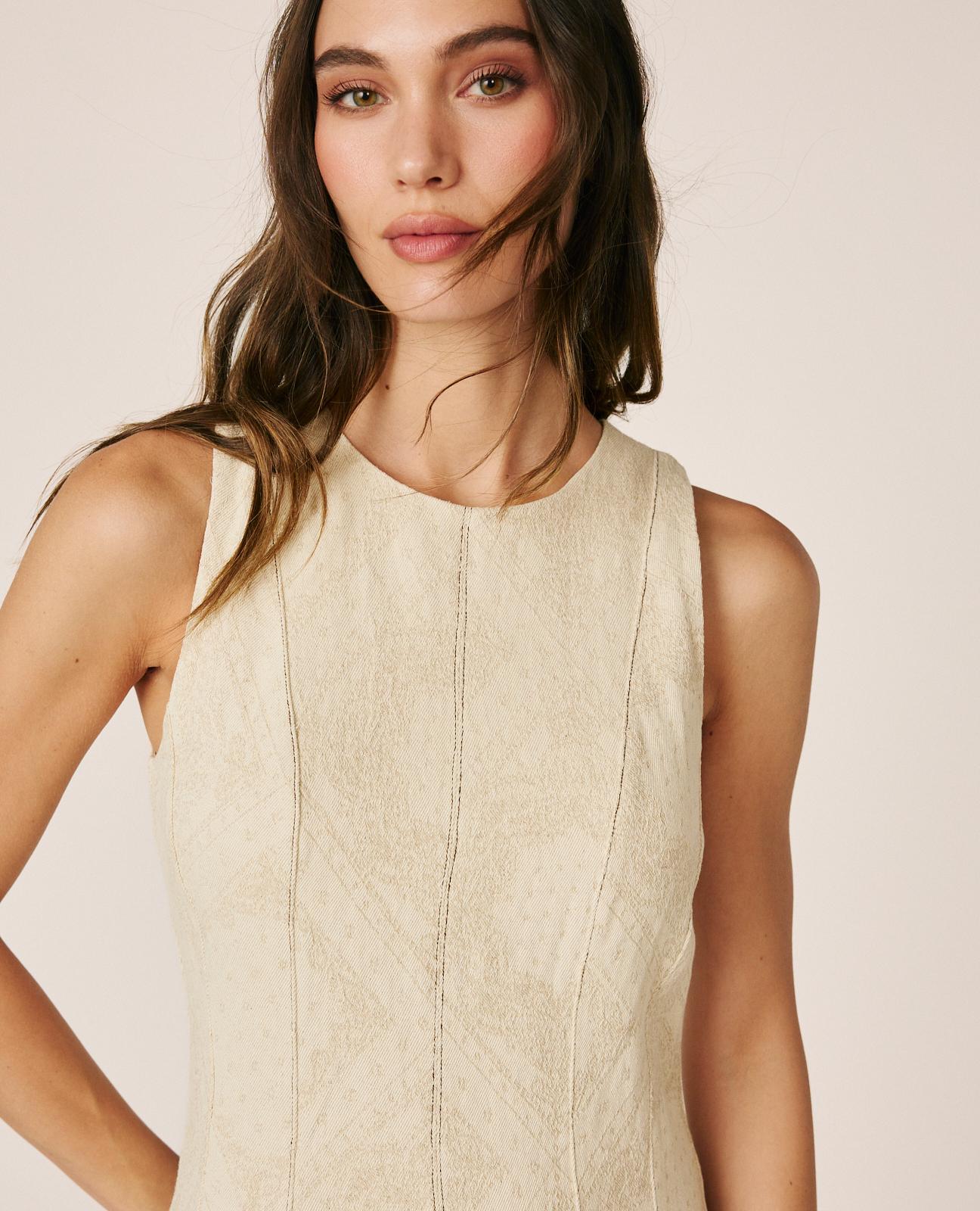 alma-en-pena-long-jacquard-paisley-maxikleid-wei image 5