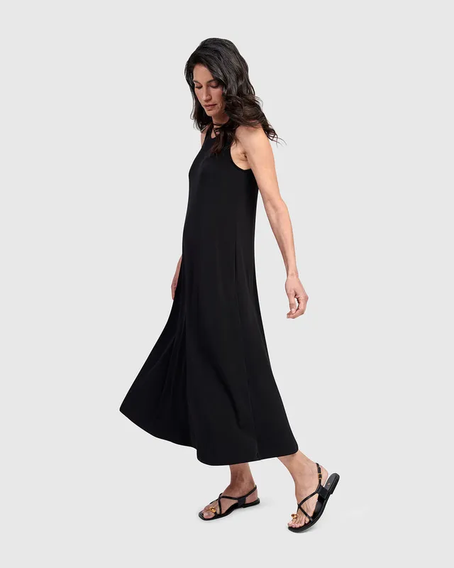 alembika-essential-sleeveless-midi-dress-black-damen-midikleid image 1