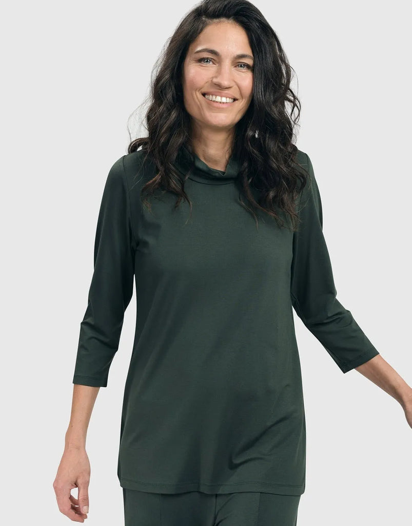 alembika-essential-mockneck-top-gr-n-3-4-arm image 1