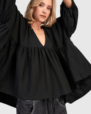 alembika-urban-trapeze-puff-top-black-top image 6