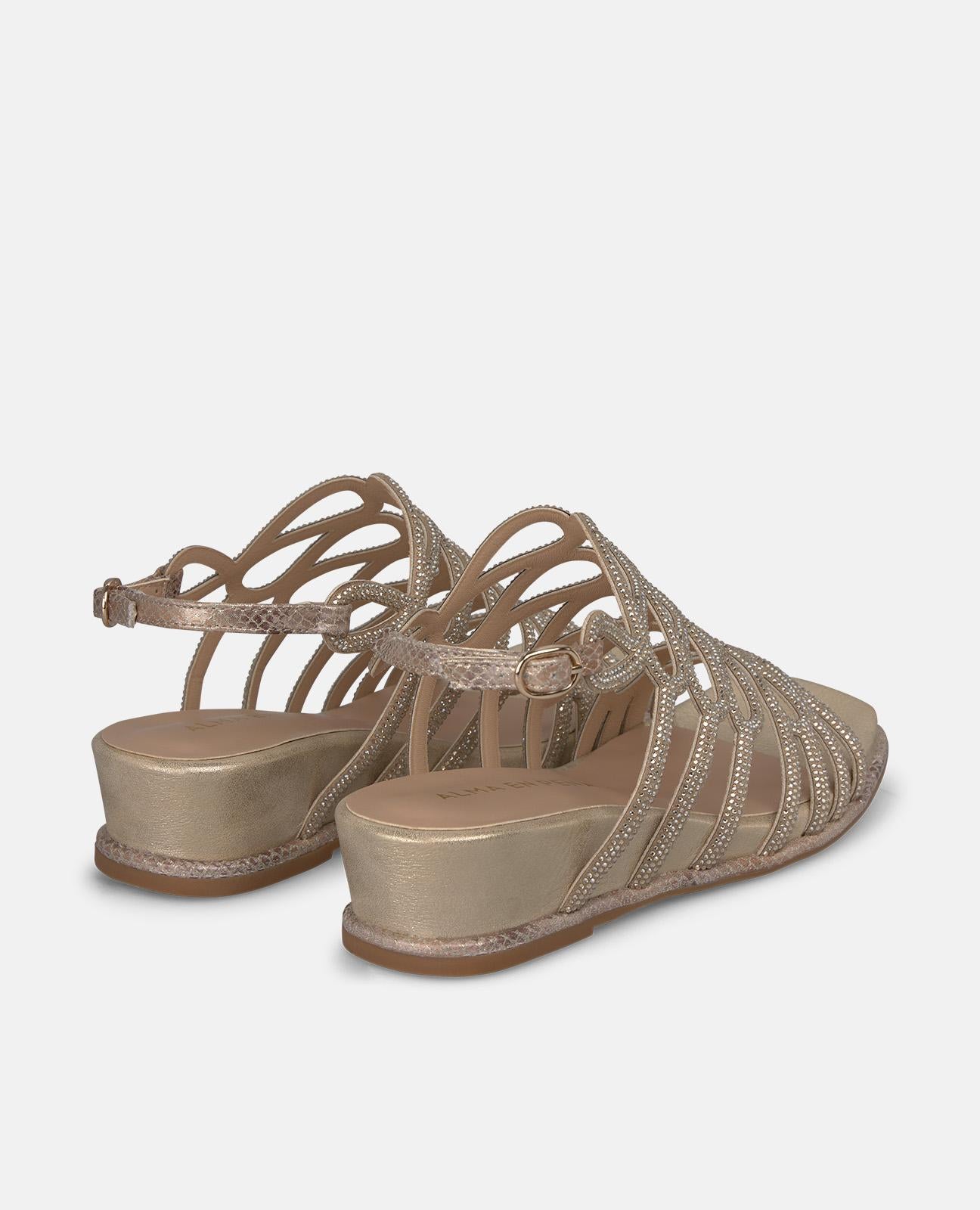alma-en-pena-keilsandalen-camel-mit-wellen-riemen-4-cm image 3