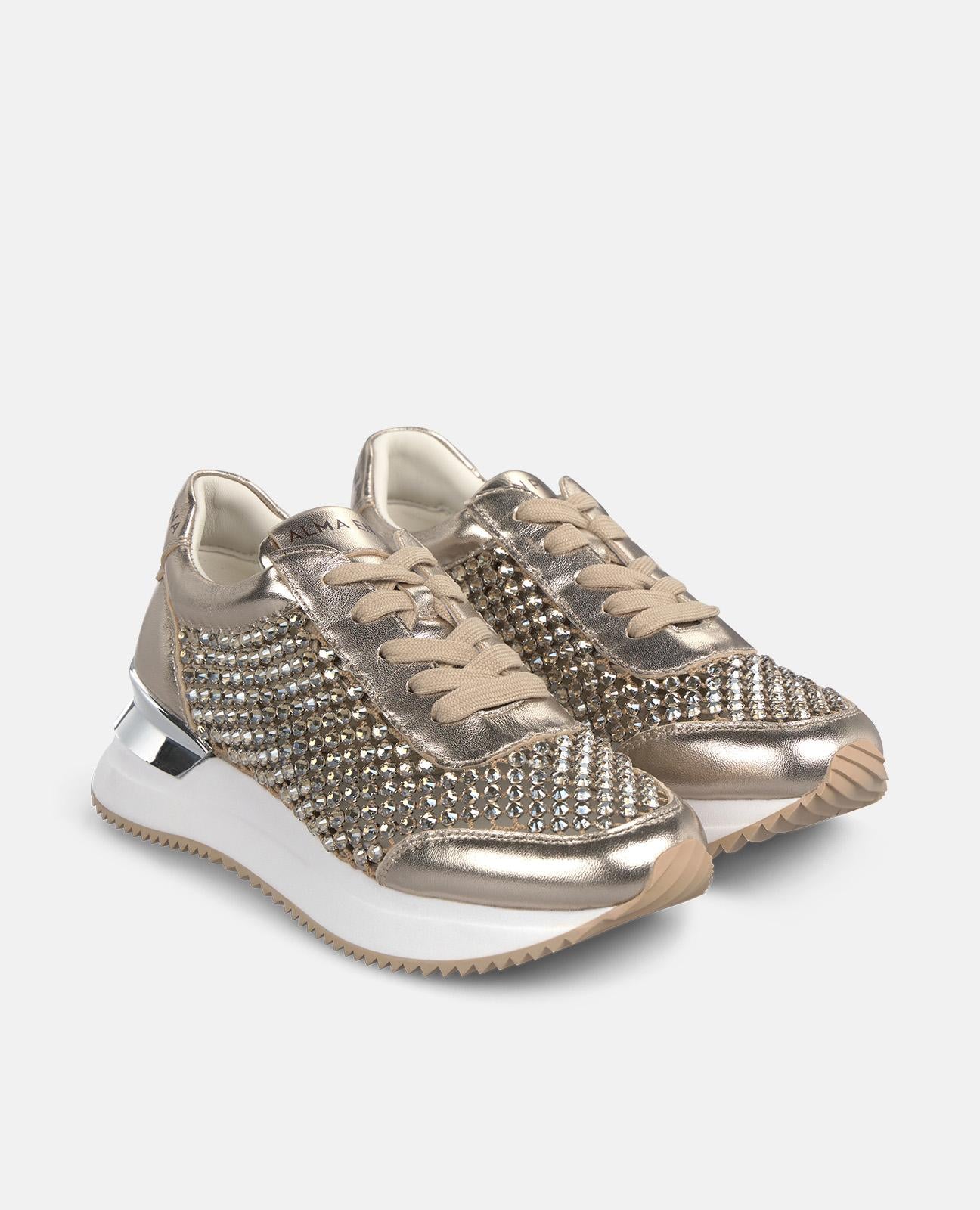 alma-en-pena-sports-platform-sneaker-plateau-bronze-metallic-mit-strass image 2