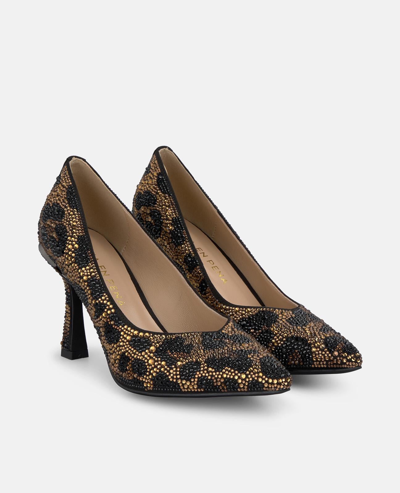 alma-en-pena-bicolor-rhinestone-heel-shoes-schwarz-9-cm image 2